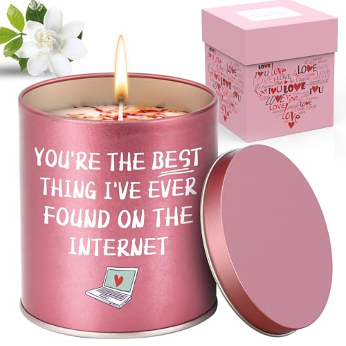 Valentines Gifts for Her Girlfriend, Funny Candles Gifts for Women 9 Oz Soy Wax, Romantic Anniversary Presents Valentines Day Gardenia Scented Candles Birthday Presents for Women Wife Fiancee